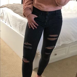 Black Ripped Jeggings